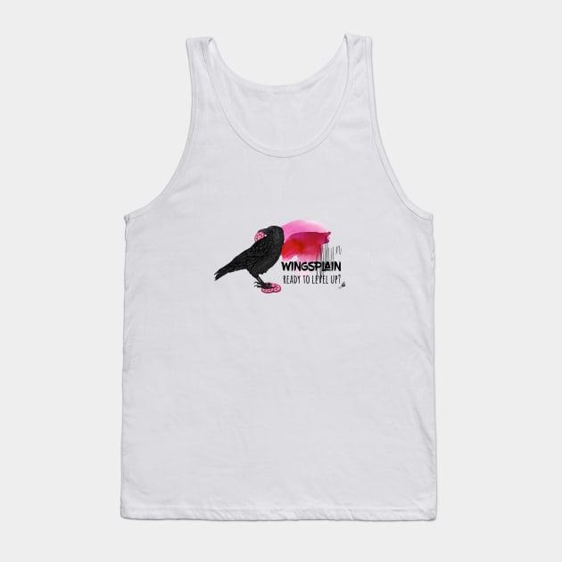 Wingsplain Raven Eating Nectar - Wingspan Board Game Tank Top by Graphics Gurl
